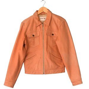 Vintage 90s Reebok Leather Jacket Small Womens Pe… - image 1